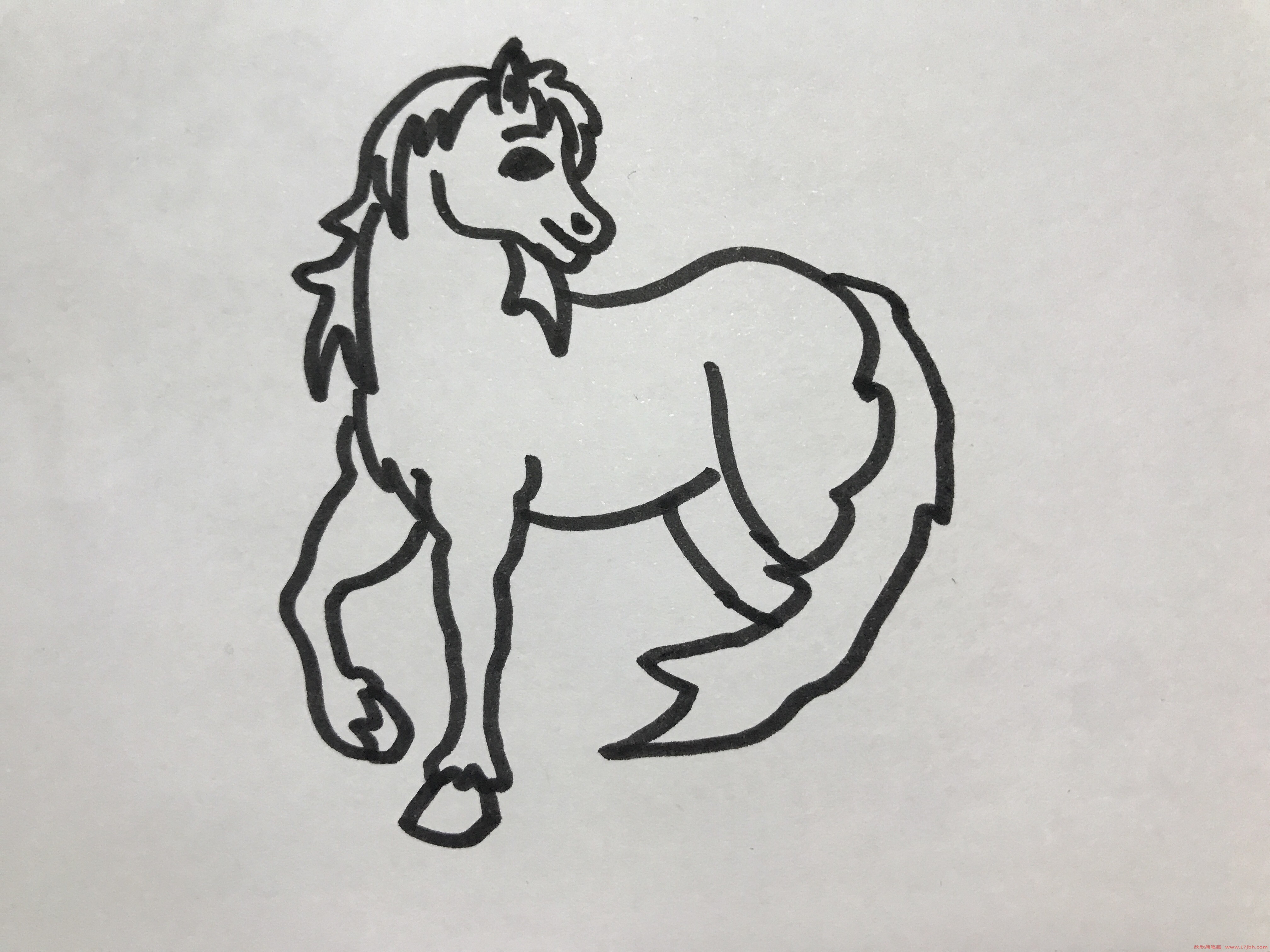怎么画马的简笔画马的画法