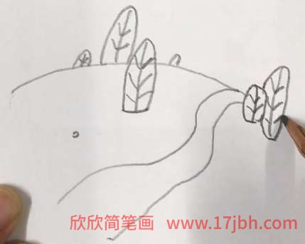 春天风景图简笔画