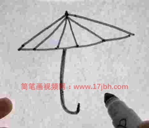 雨伞简笔画涂色