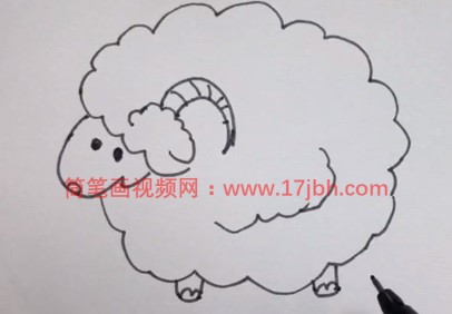 绵羊简笔画彩色