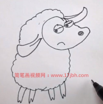 绵羊简笔画图片带颜色