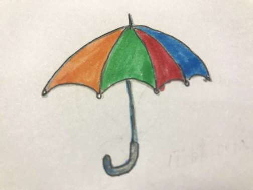 雨伞简笔画彩色