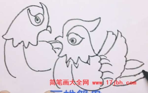 鸳鸯简笔画涂颜色