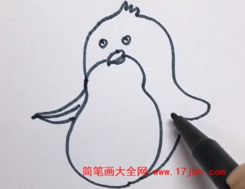 企鹅卡通简笔画