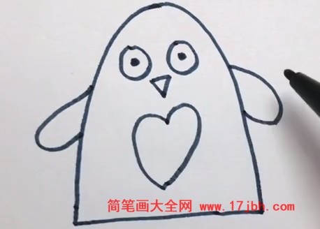 可爱的小企鹅简笔画