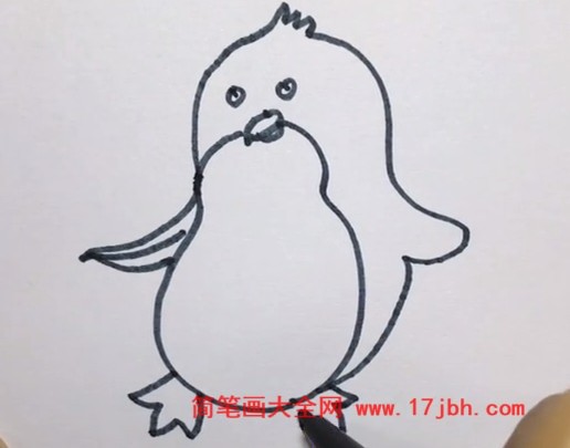 企鹅卡通简笔画