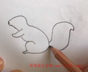 可爱小松鼠简笔画彩色