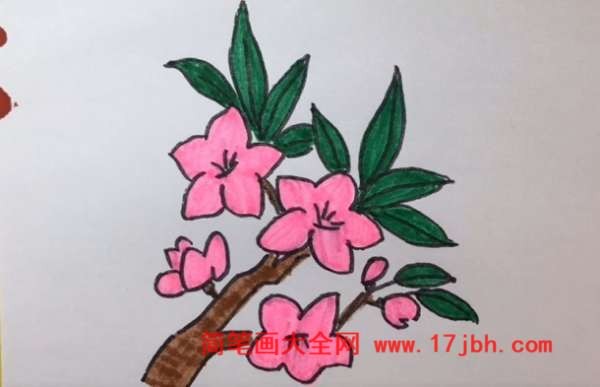 桃花的画法简笔画