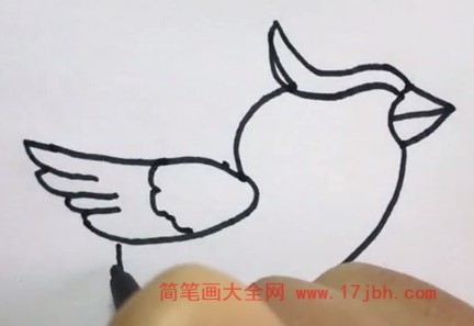 小鸟飞简笔画