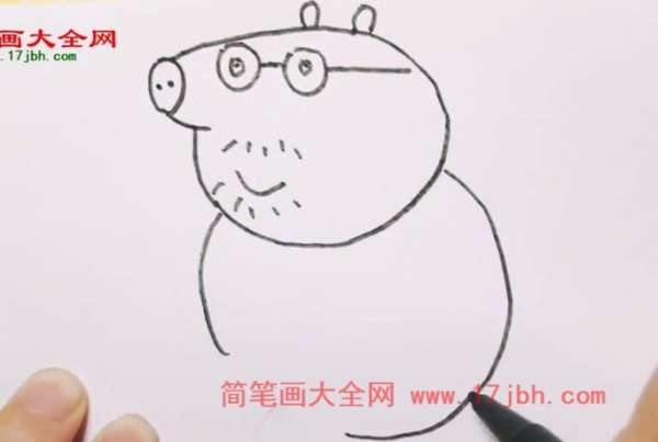 小猪佩奇爸爸简笔画