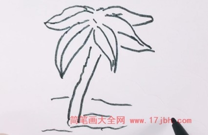 椰子树沙滩简笔画