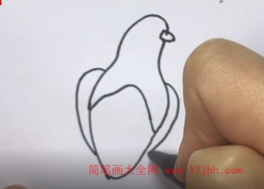 小鸟站在树枝上简笔画