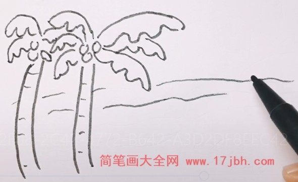 沙滩椰树图片简笔画