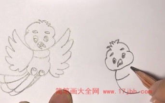 天上飞的鸟简笔画