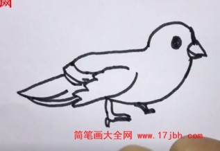 麻雀简笔画涂色