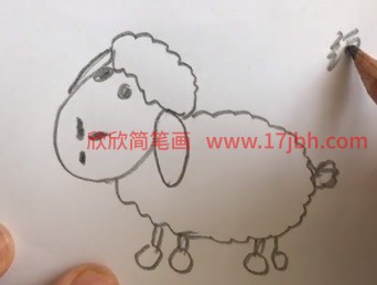 绵羊怎么画简笔画图片