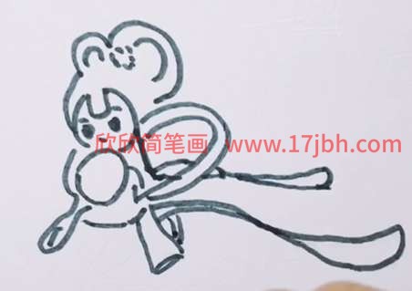 中秋嫦娥玉兔简笔画
