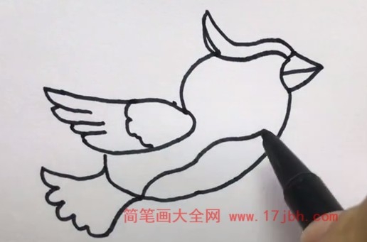 小鸟飞简笔画