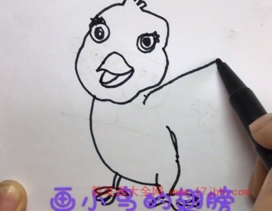 卡通小鸟简笔画彩色