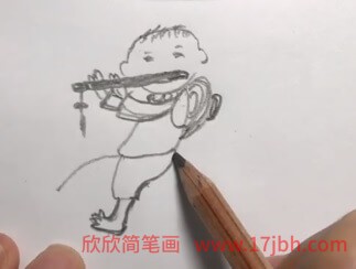 牧童骑牛图片简笔画