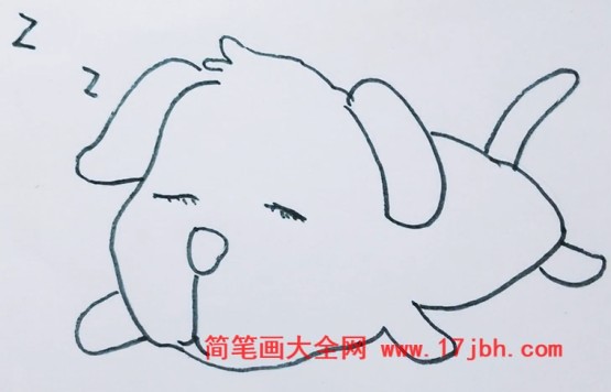 小狗睡觉简笔画