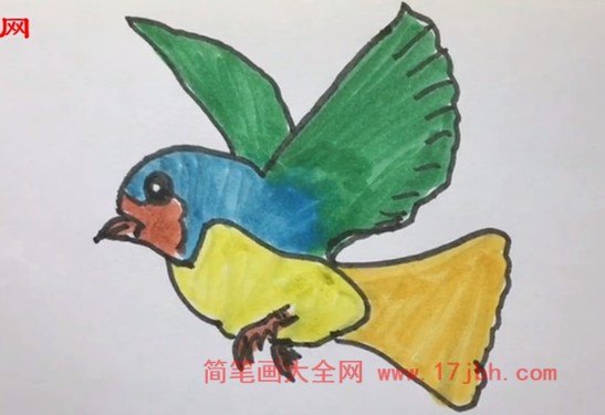 飞的小鸟简笔画