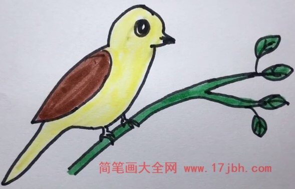 麻雀简笔画可爱