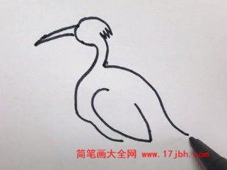 白鹭图片简笔画上颜色