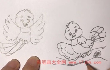 天上飞的鸟简笔画