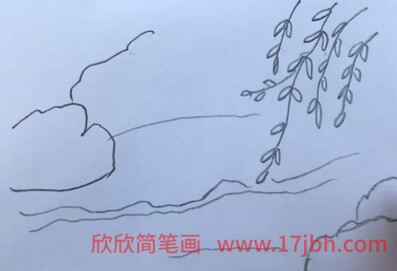 风景画简笔画彩色春季