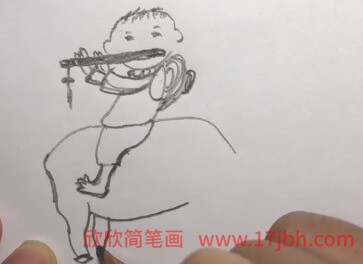 牧童骑牛图片简笔画