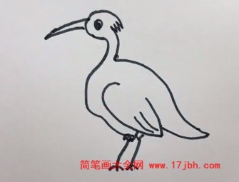 白鹭图片简笔画上颜色