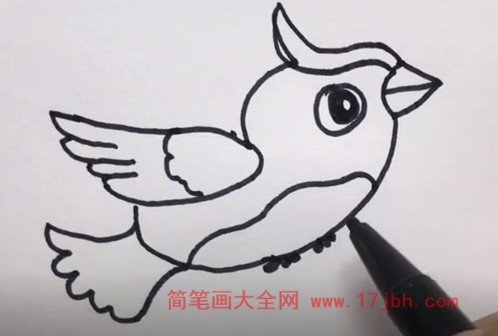 小鸟飞简笔画