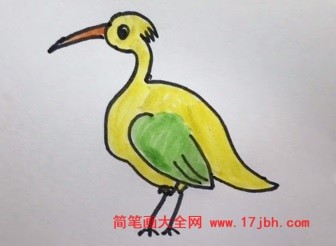 白鹭图片简笔画上颜色