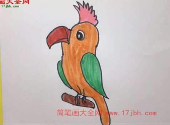 小鸟简笔画涂色