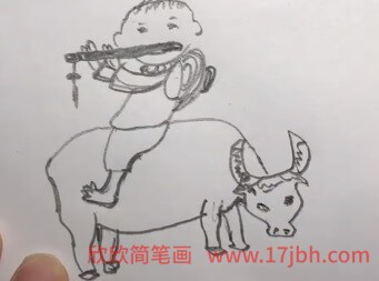 牧童骑牛图片简笔画