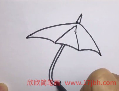三角形雨伞简笔画