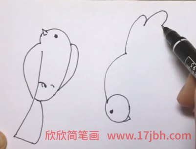 两只小鸟简笔画