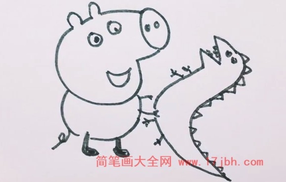 小猪乔治的恐龙简笔画