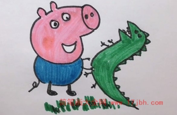 小猪乔治的恐龙简笔画