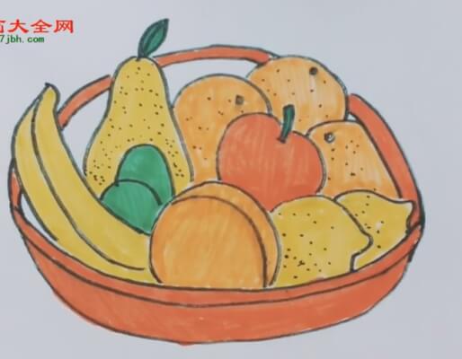 水果篮子简笔画