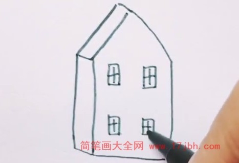 小猪佩奇和房子简笔画