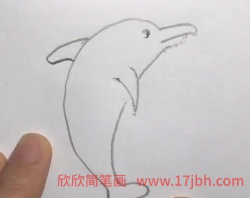 小海豚简笔画涂色