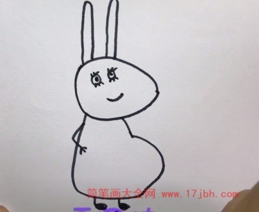 小猪佩奇兔妈妈简笔画