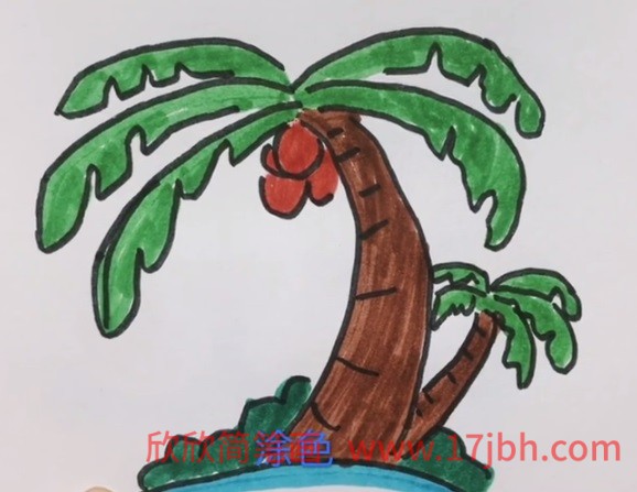 手绘椰子树图片简笔画