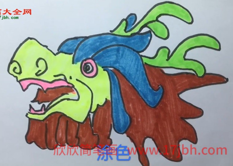 龙头简笔画图片