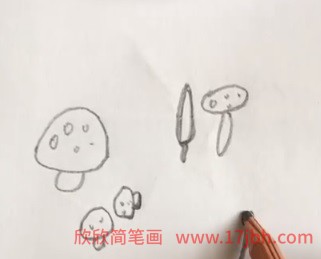 蘑菇简笔画图片带颜色