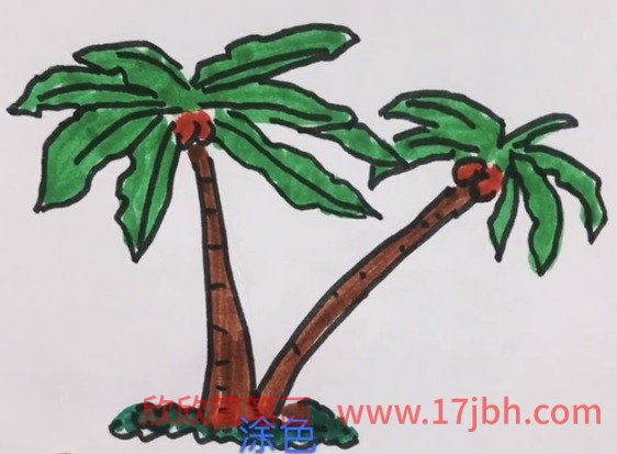 椰子树简笔画彩色