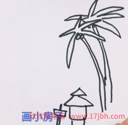 海边椰子树简笔画