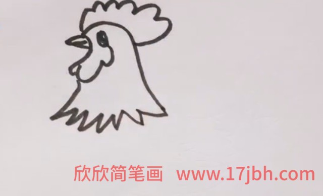 儿童简笔画公鸡